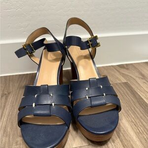 Lauren Ralph Lauren Blue Sandals with Brown Soles